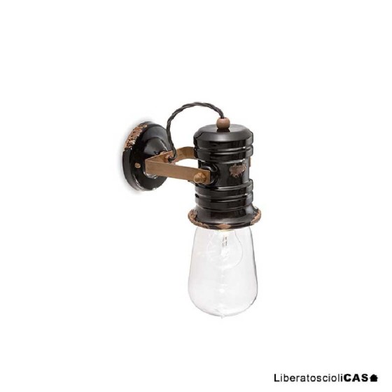FERROLUCE - URBAN LAMPADA DA MURO NERA ART. C1743