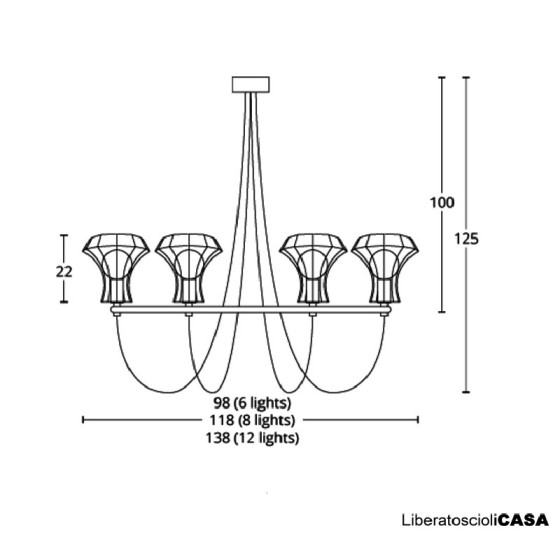 ZAVA - QUEEN CAGE LAMPADA A SOSPENSIONE diam.98cm