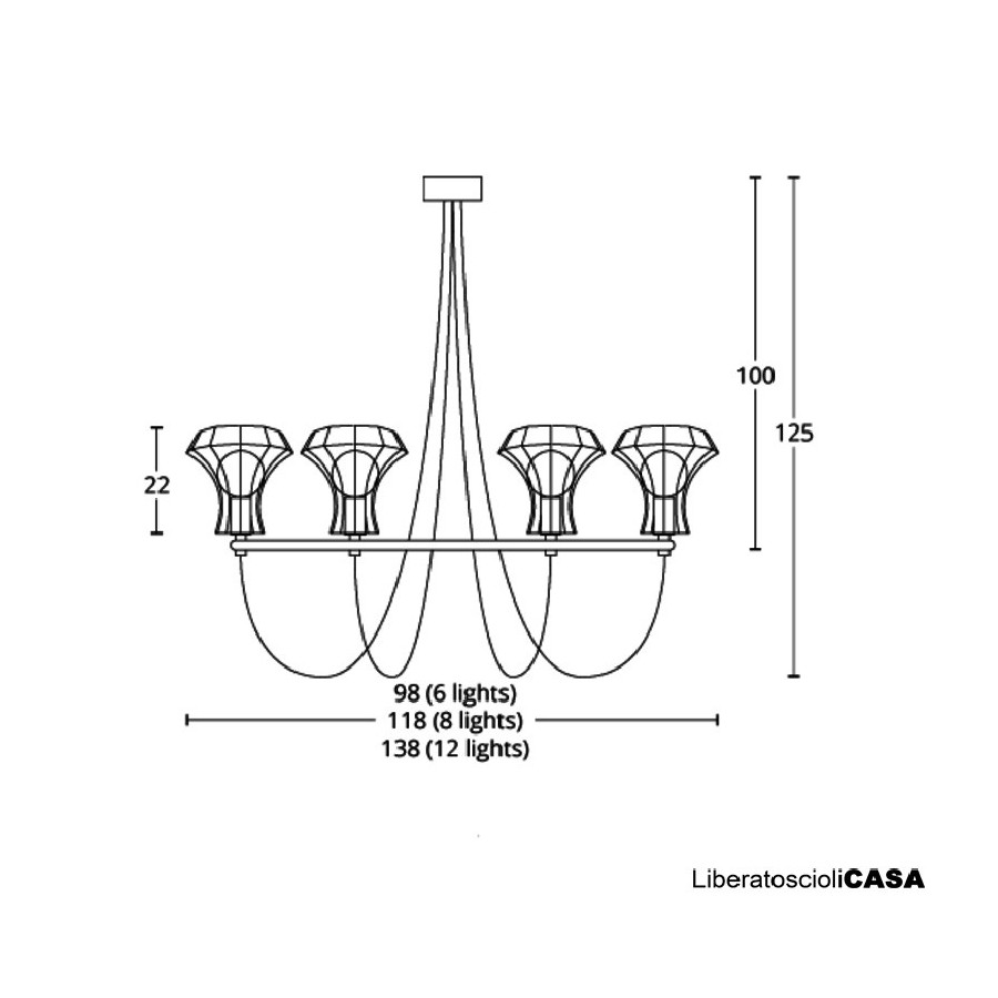 ZAVA - QUEEN CAGE LAMPADA A SOSPENSIONE diam.98cm