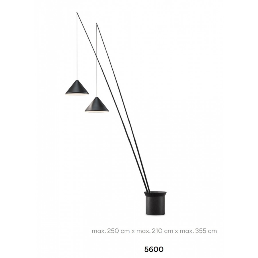 Lampada da terra in metallo 200 cm CAVAL (Nero) - Lampade