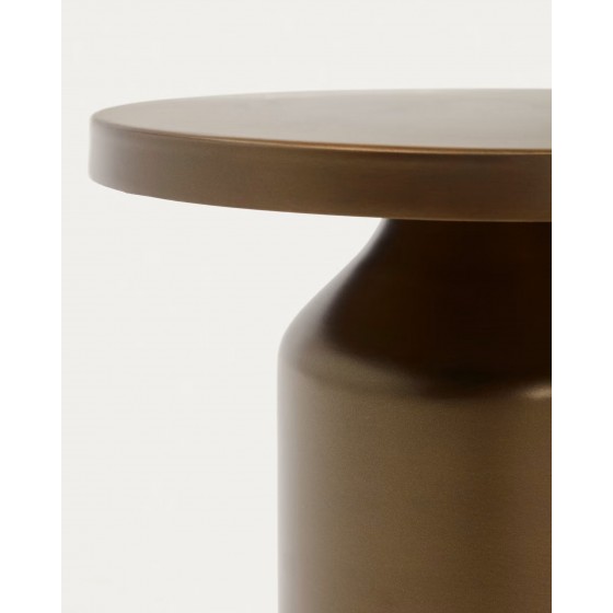 KAVE HOME - Tavolino rotondo Malya in metallo finitura rame Ø 40,5 cm