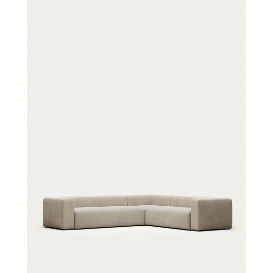 KAVE HOME - Divano ad angolo Blok 5 posti beige 320 x 290 cm / 290 x 320 cm