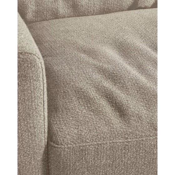 KAVE HOME - Divano Noa 3 posti beige con gambe finitura scura 230 cm