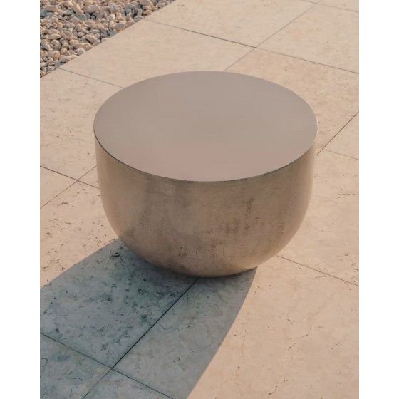 KAVE HOME - Tavolino da caffè rotondo Garbet in cemento Ø 60 cm