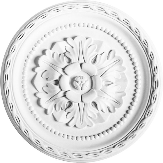 ORAC - R13 Rosone decorativo con motivo floreale e fogliame. Può essere utilizzato per nascondere i cavi.